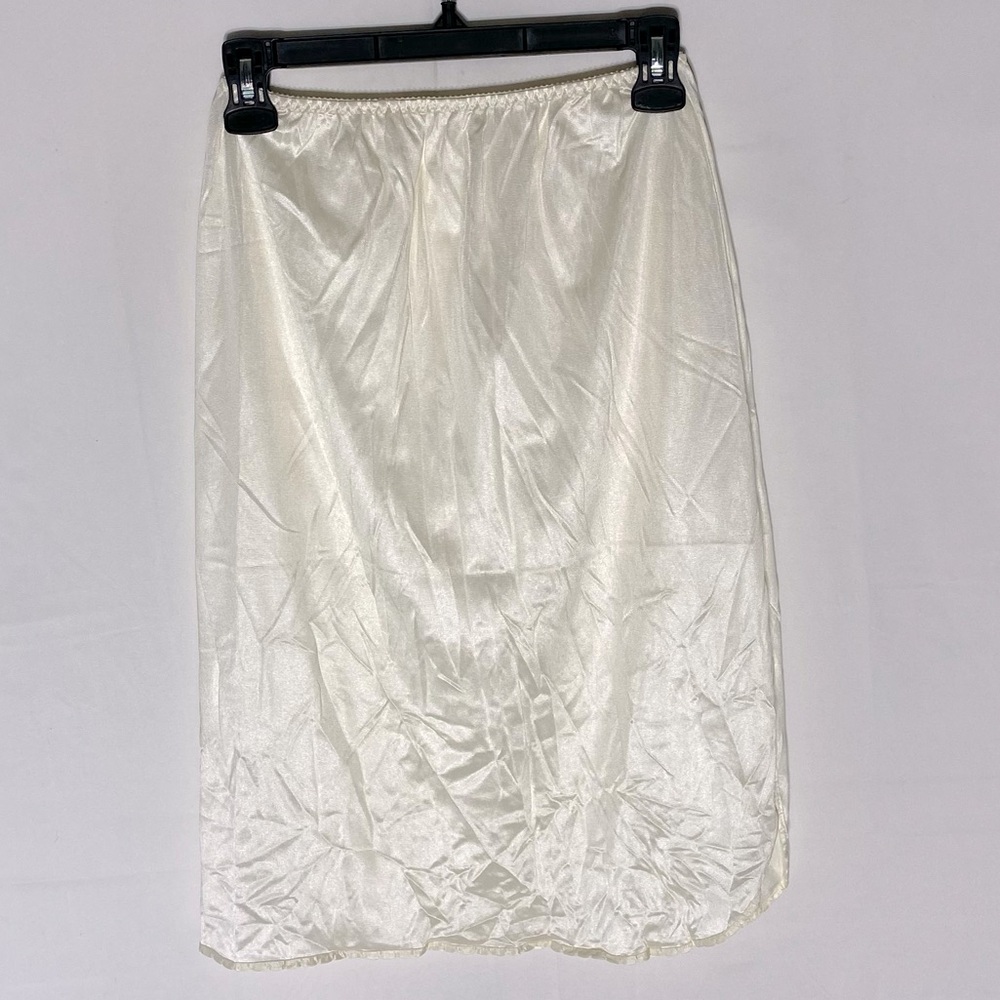 Vintage Pink Lady Cream Slip Skirt Lingerie M Cottagecore Balletcore Coquette